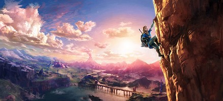 Link is climing in Breath of the Wild