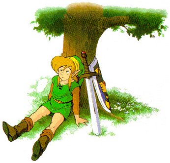 Link having a rest in Link's Awakening