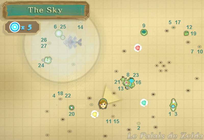 map of the sky with the Goddess chests