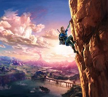 Link is climing in Breath of the Wild