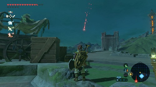 A red shooting star in Breath of the Wild