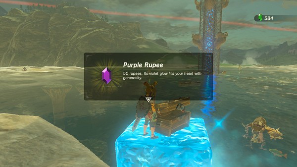 a purple rupee in Hyrule Ridge Breath of the Wild