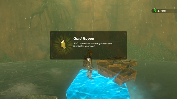 a floating golden rupee in Faron Breath of the Wild