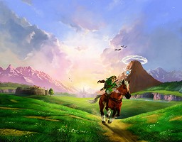 Link riding Epona in Ocarina of Time