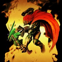 Link against Ganondorf in Ocarina of Time