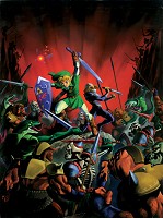 Link and Sheik fighting in Ocarina of Time