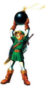 Link with a bomb Ocarina of Time