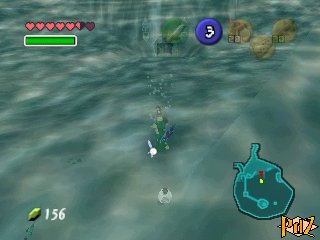 At the bottom of Lake Hylia