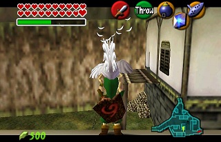 on the beam in Kakariko Ocarina of Time