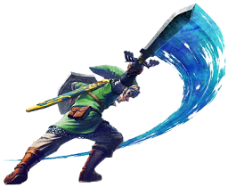 Link swinging his sword in Skyward Sword