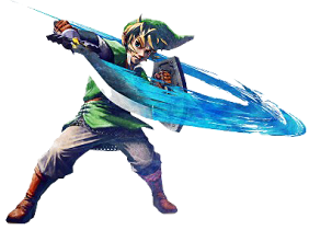 Link swinging his sword in Skyward Sword