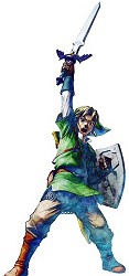 Link performing the Skyward Strike in Skyward Sword