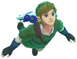 Link is swimming