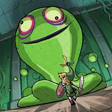 Link chased by a giant blob The Minish Cap