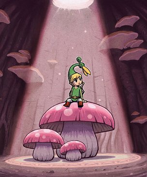 Link on a mushroom The Minish Cap