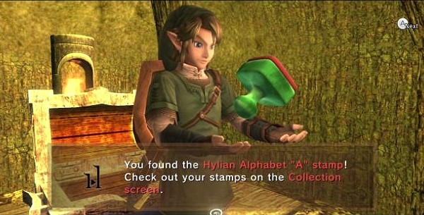 Link finds a stamp Twilight Princess HD